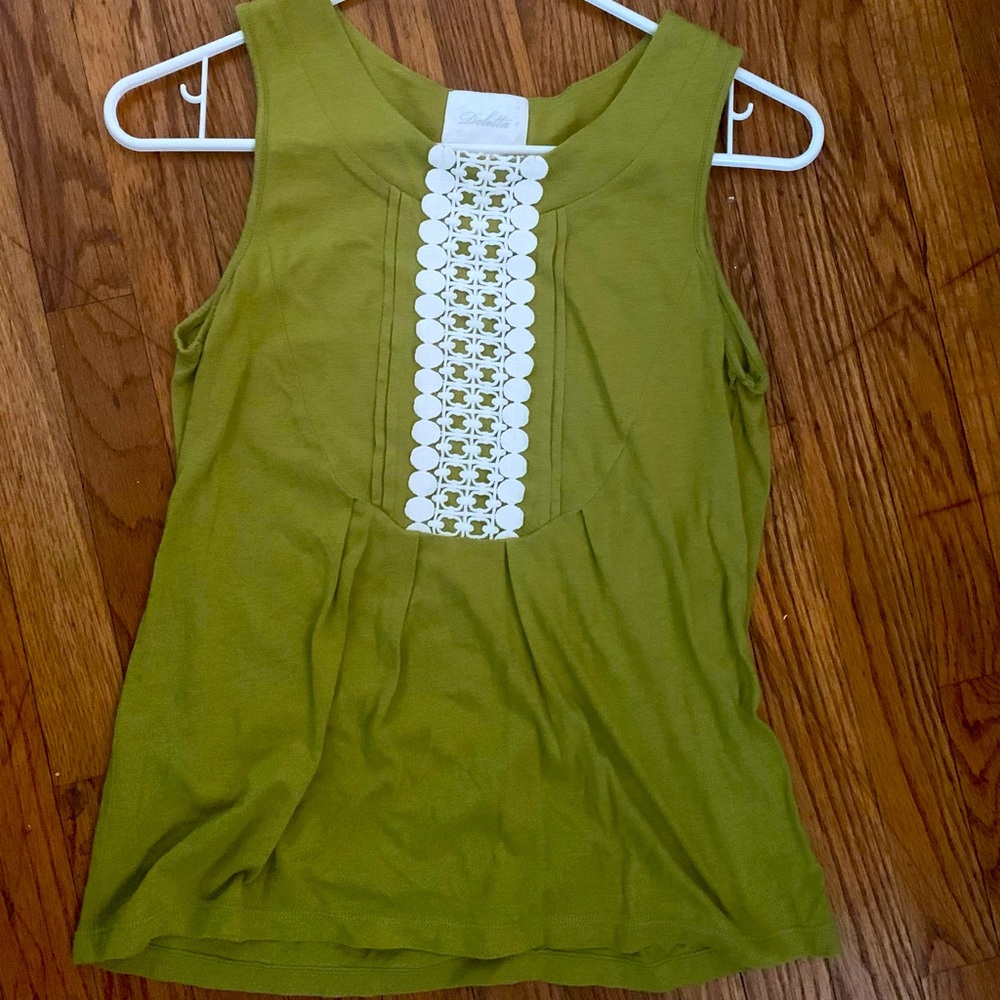 Pretty olive green top. Dress up or dress down. Like new!
